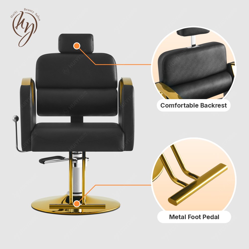 Modern Recline Styling Barber Chair with Pedal for Salon Use LC002R