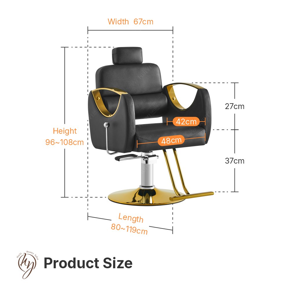 Modern Recline Styling Barber Chair with Pedal for Salon Use LC002R