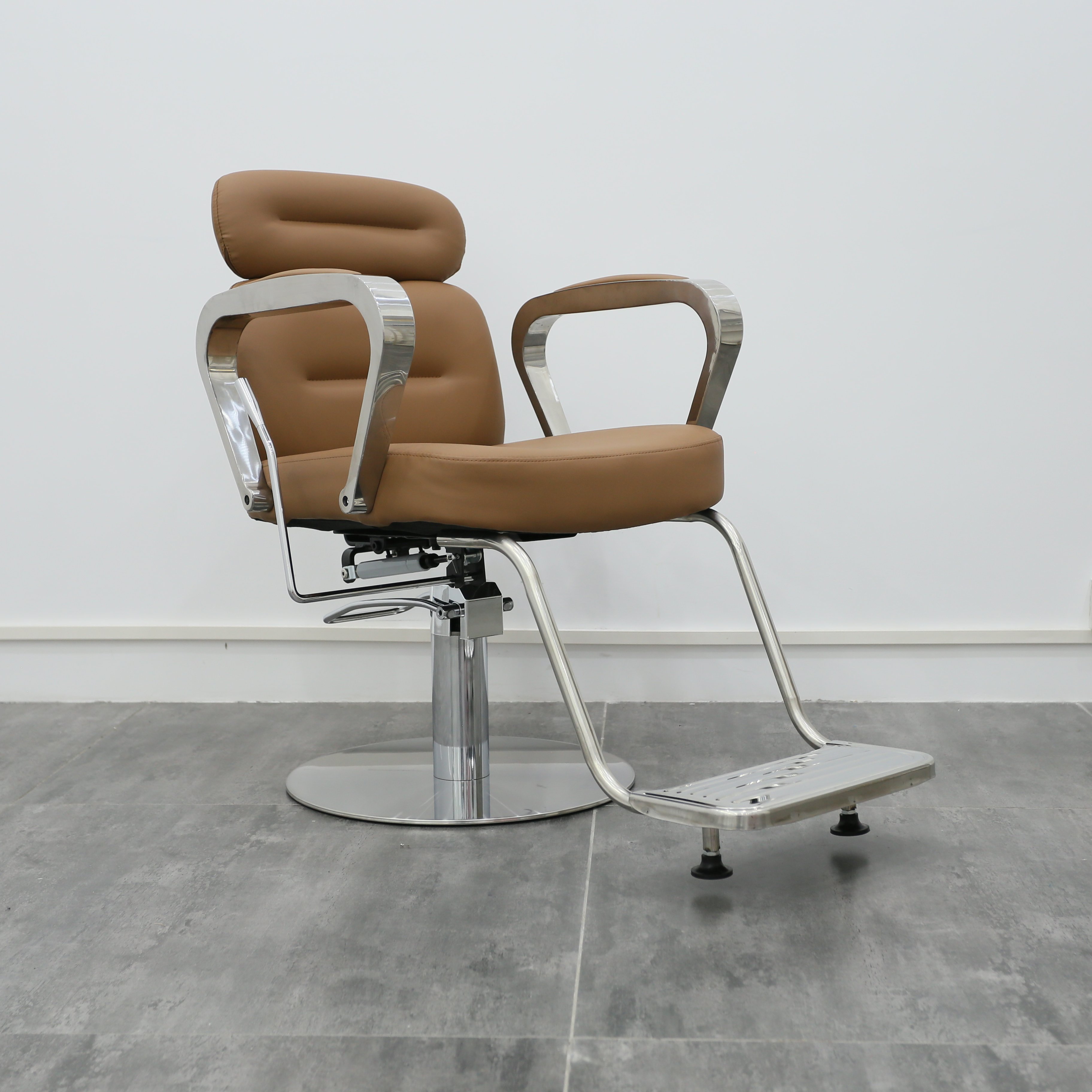 Can rotate and lift stainless steel metal men's barber Chair