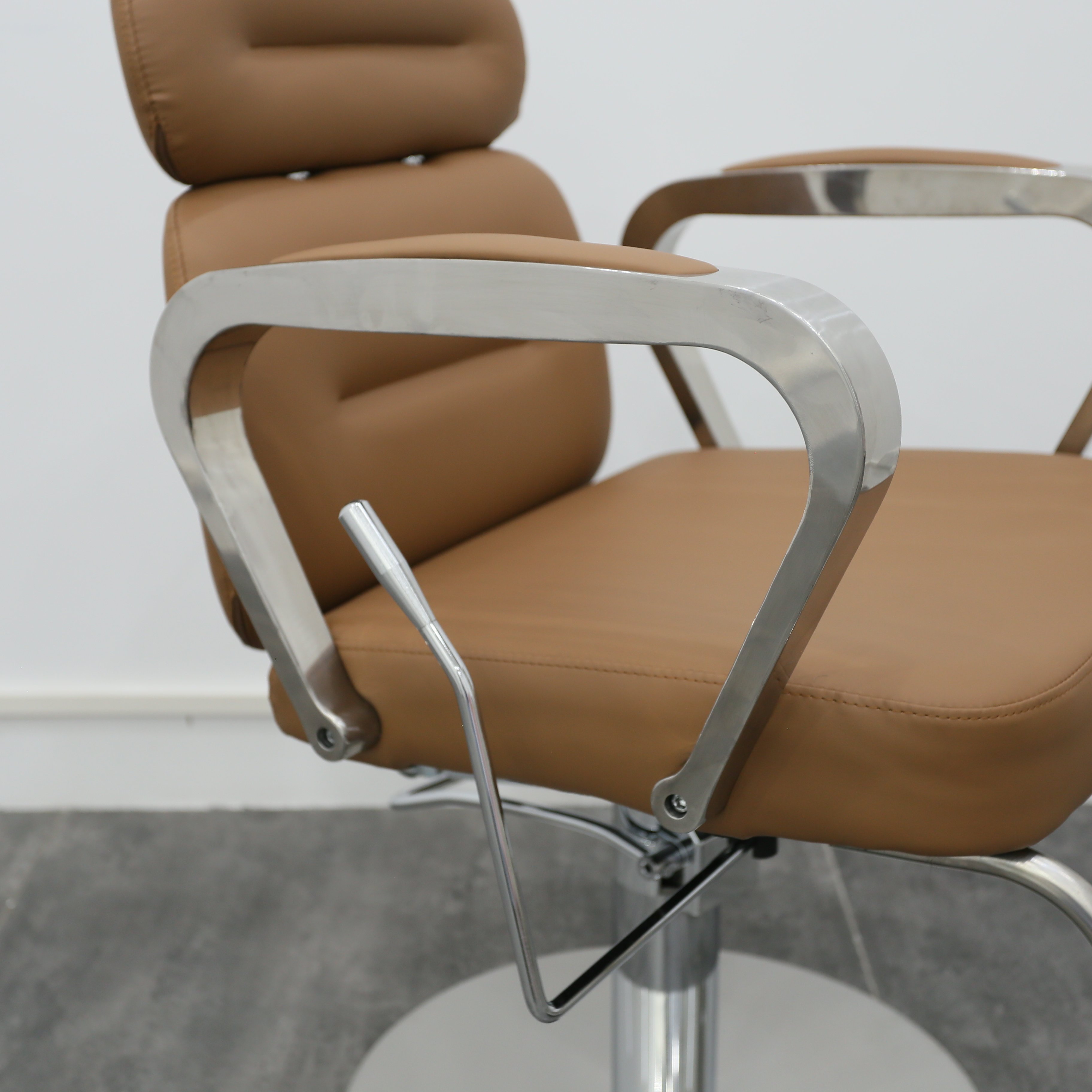 Can rotate and lift stainless steel metal men's barber Chair