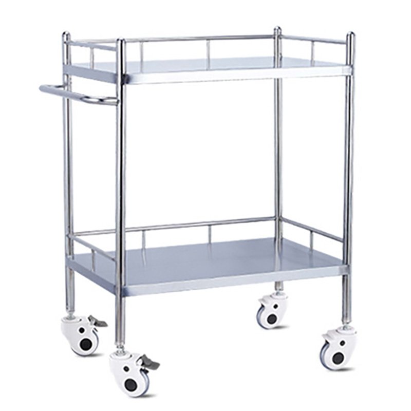 top grade hospital clinic surgical instrument emergency treatment stainless steel trolley medical with wheel and drawers