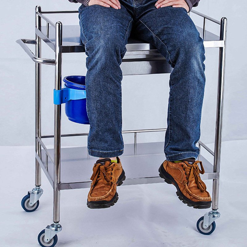 top grade hospital clinic surgical instrument emergency treatment stainless steel trolley medical with wheel and drawers