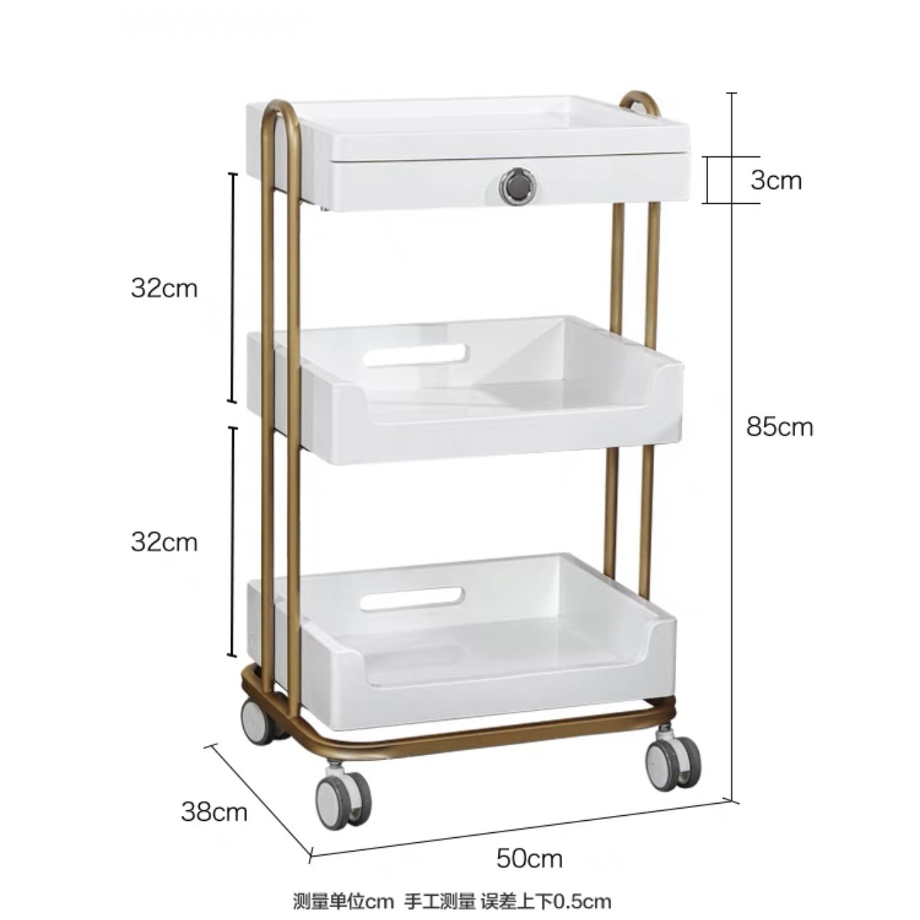 Barber Hair Extension Metal Gold White Hair Salon Equipment Beauty Hairdressing Hair Salon Trolley Cart