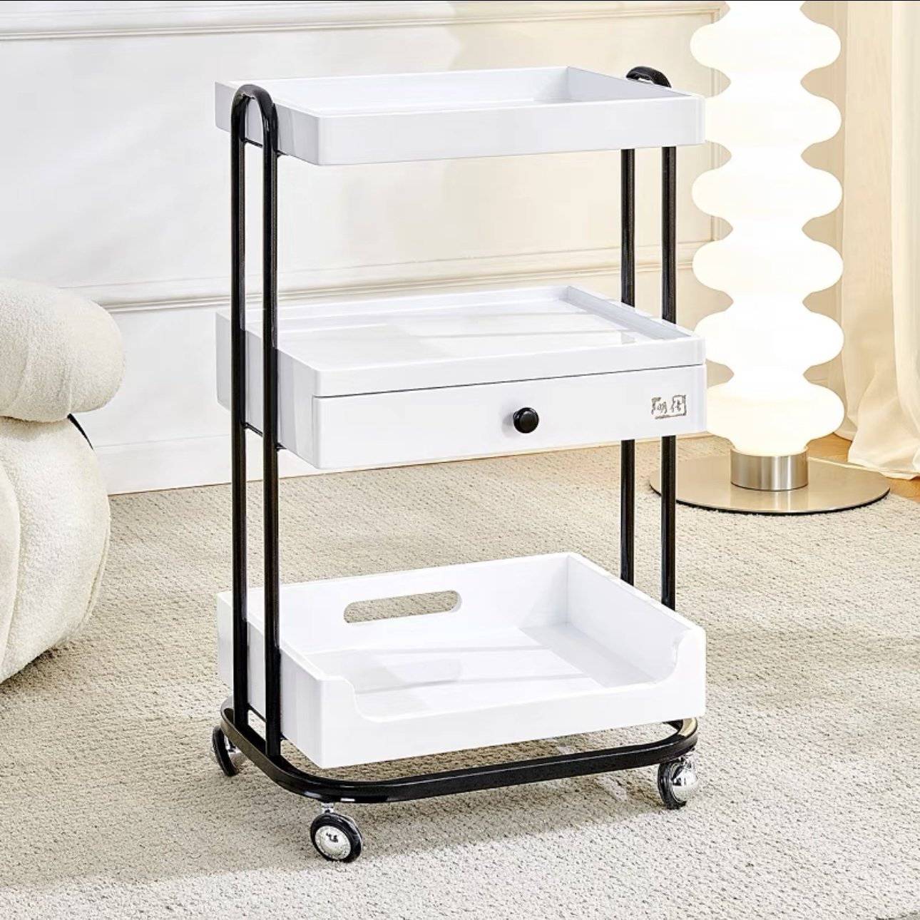 Barber Hair Extension Metal Gold White Hair Salon Equipment Beauty Hairdressing Hair Salon Trolley Cart