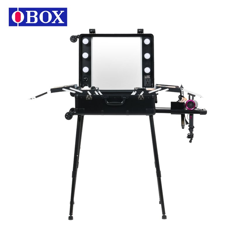 Hot sale cosmetics for sale cosmetics manicure silver table luxury beauty salon trolley abs cosmetic table case