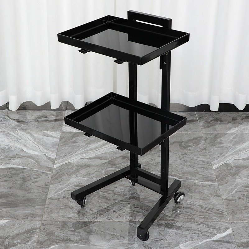 Youtai High Quality Minimalism Stainless Steel Salong Beauty Cabinet Trolley Two-Storey Storage Foldable Salon Equipment Trolley