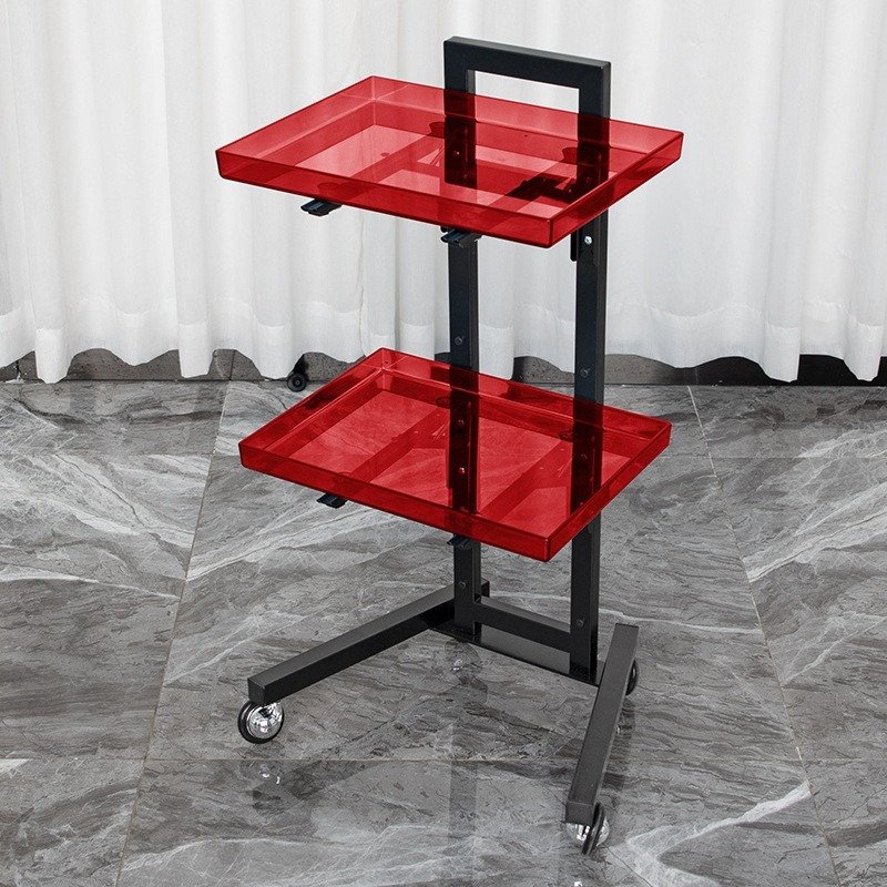Youtai High Quality Minimalism Stainless Steel Salong Beauty Cabinet Trolley Two-Storey Storage Foldable Salon Equipment Trolley