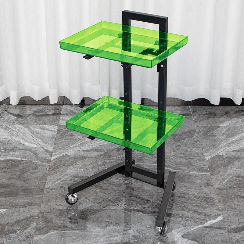 Youtai High Quality Minimalism Stainless Steel Salong Beauty Cabinet Trolley Two-Storey Storage Foldable Salon Equipment Trolley