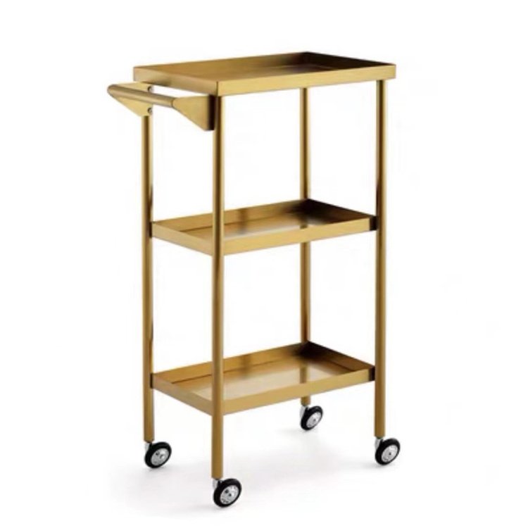 Siman Luxury High Quality Beauty And Hair Salon Furniture Equipment Gold Trolley Salon Cart With Wheels For Sale