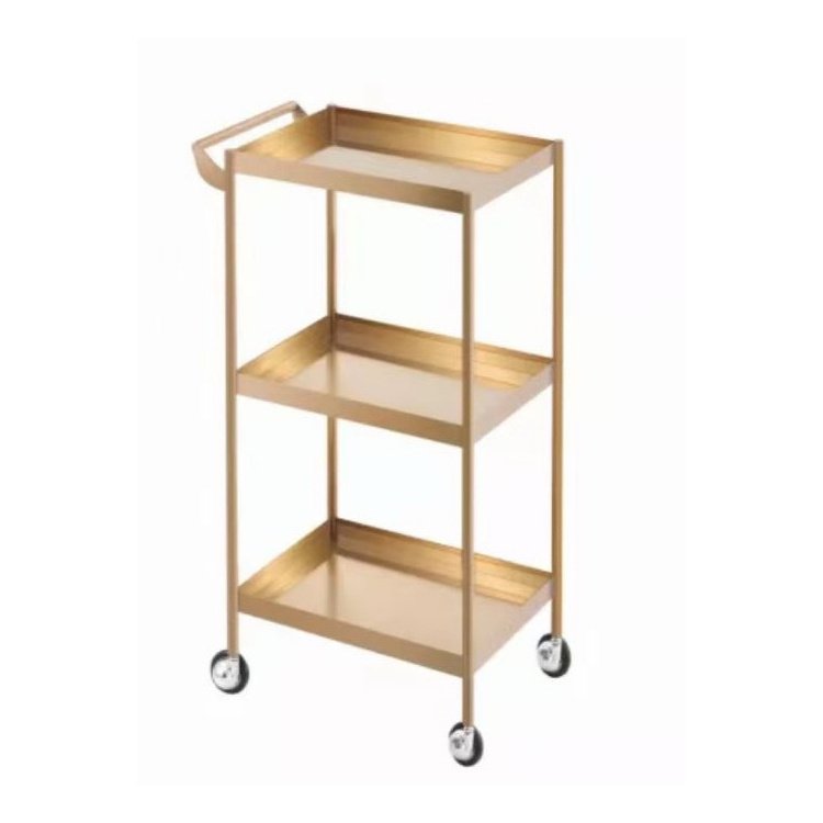 Siman Luxury High Quality Beauty And Hair Salon Furniture Equipment Gold Trolley Salon Cart With Wheels For Sale