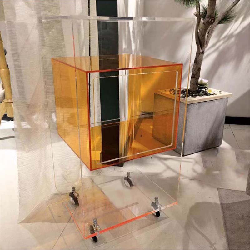 High-end Transparent Acrylic Trolley Beauty Salon Special Manicure Storage Tool Cart