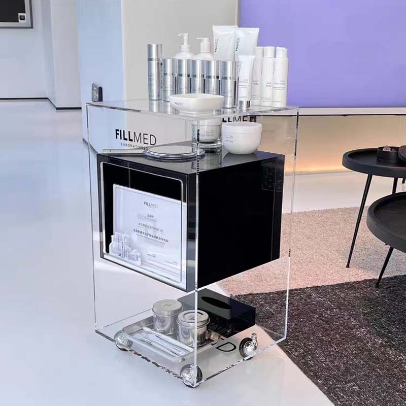 High-end Transparent Acrylic Trolley Beauty Salon Special Manicure Storage Tool Cart