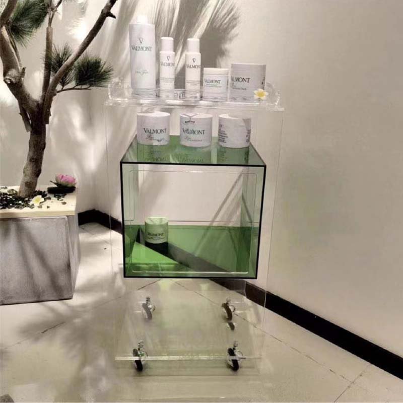 High-end Transparent Acrylic Trolley Beauty Salon Special Manicure Storage Tool Cart