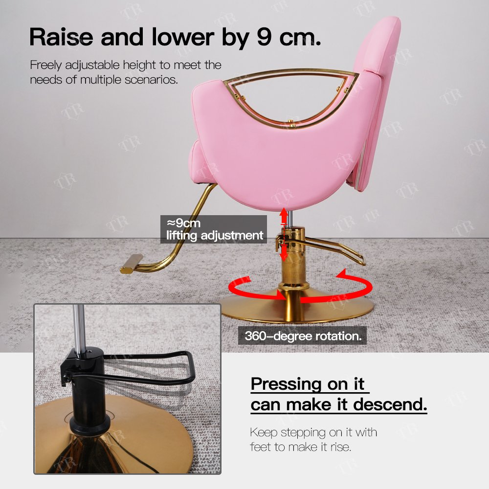Turri 2024 Pink Barber Chair For Men Memory Foam Styling Chair Modern Customizable Hairdressing Salon Chair