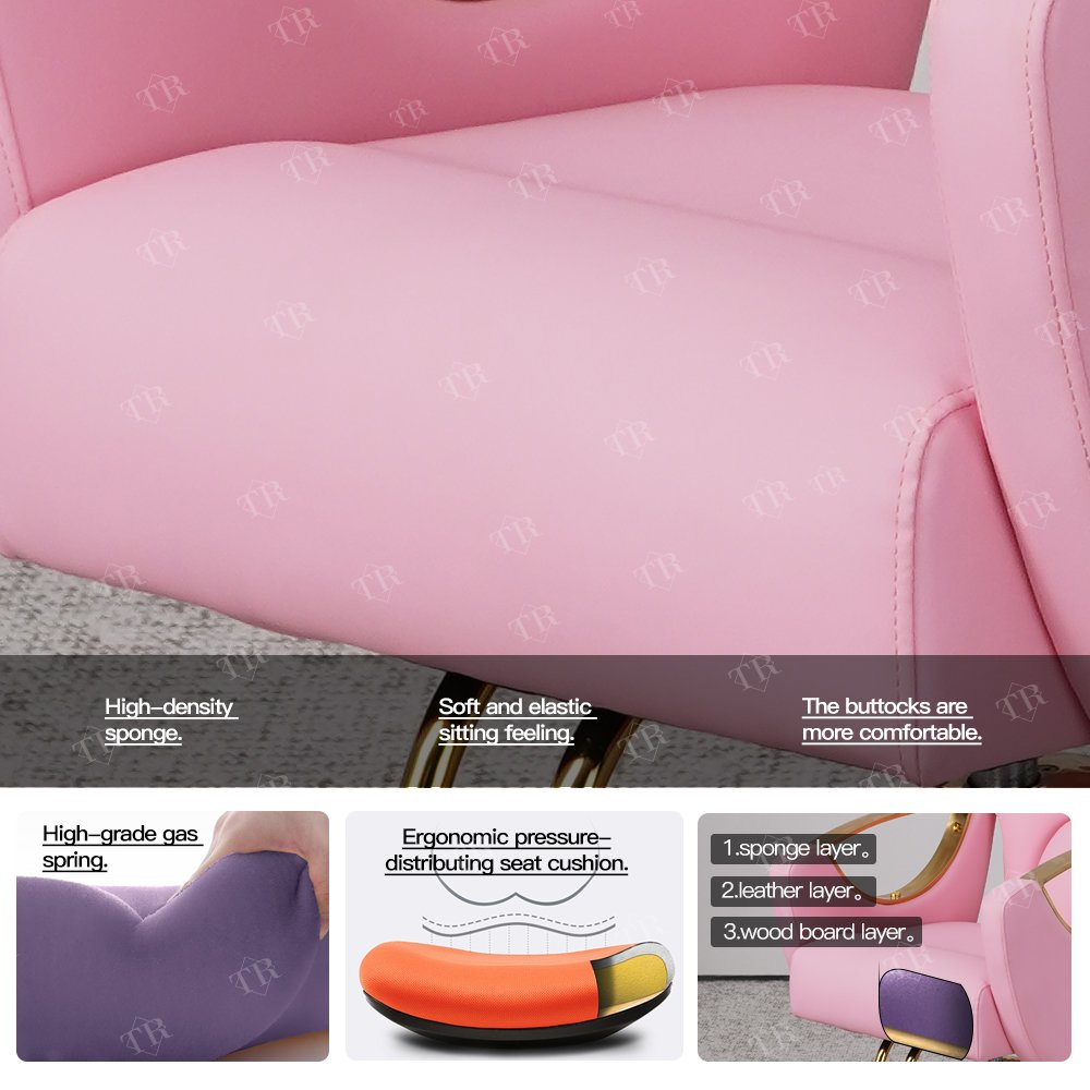 Turri 2024 Pink Barber Chair For Men Memory Foam Styling Chair Modern Customizable Hairdressing Salon Chair