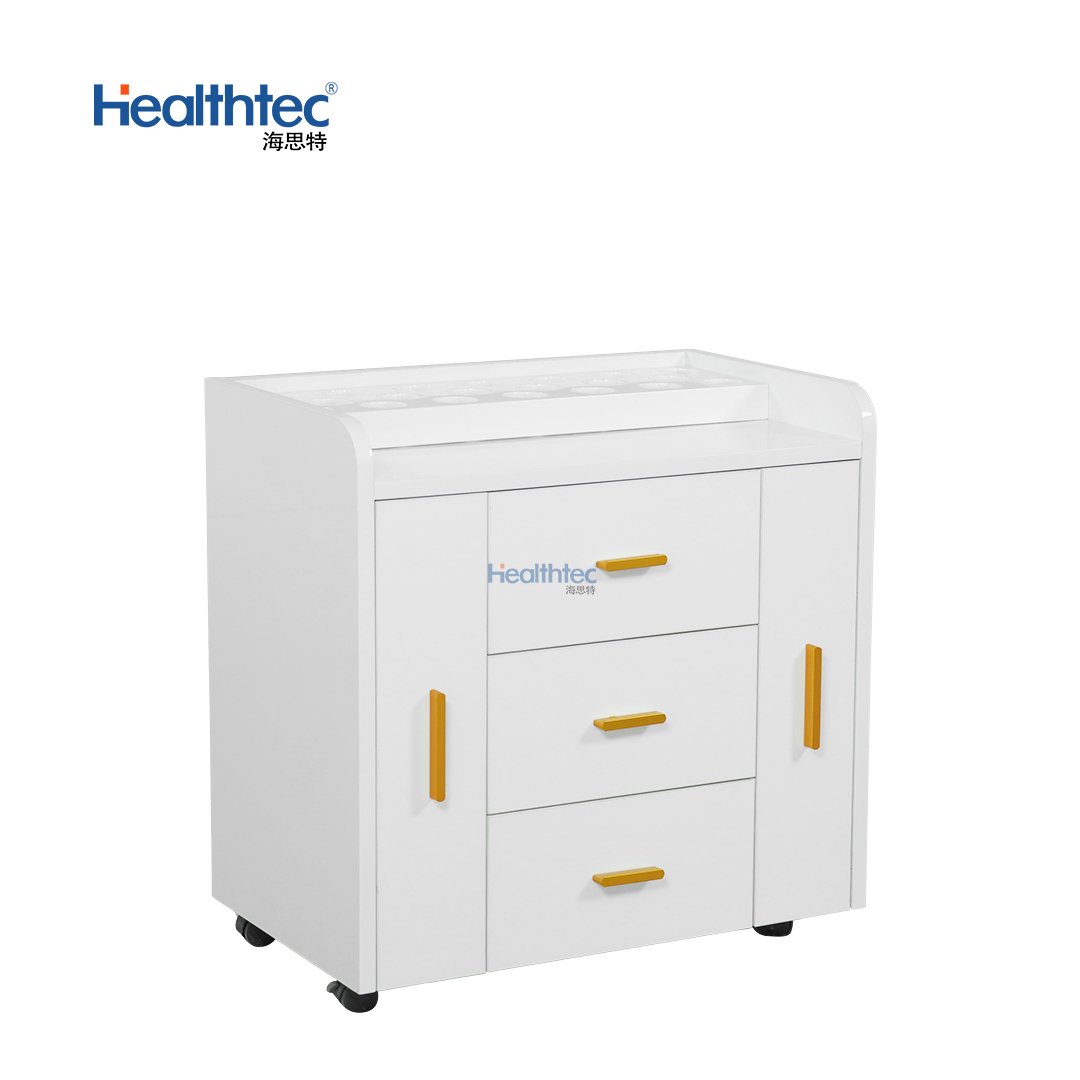 Luxury professional beauty nail salon hairdressing storage equipment white salon trolley with cabinet drawers