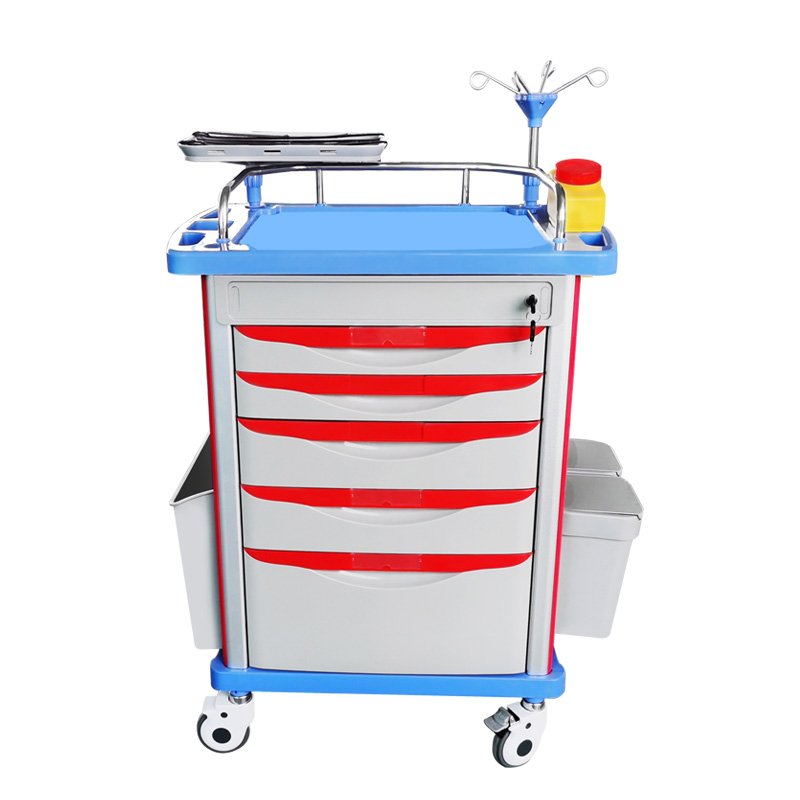 Hospital ABS Medical Emergency Trolley Crash Cart Medicine Trolley for Hospital use Utility Trolley