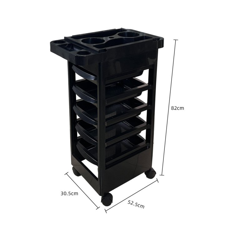 Professional Lockable wheel plastic Hair roller cart utility beauty hair salon trolley