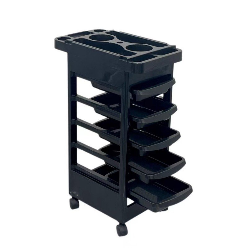 Professional Lockable wheel plastic Hair roller cart utility beauty hair salon trolley