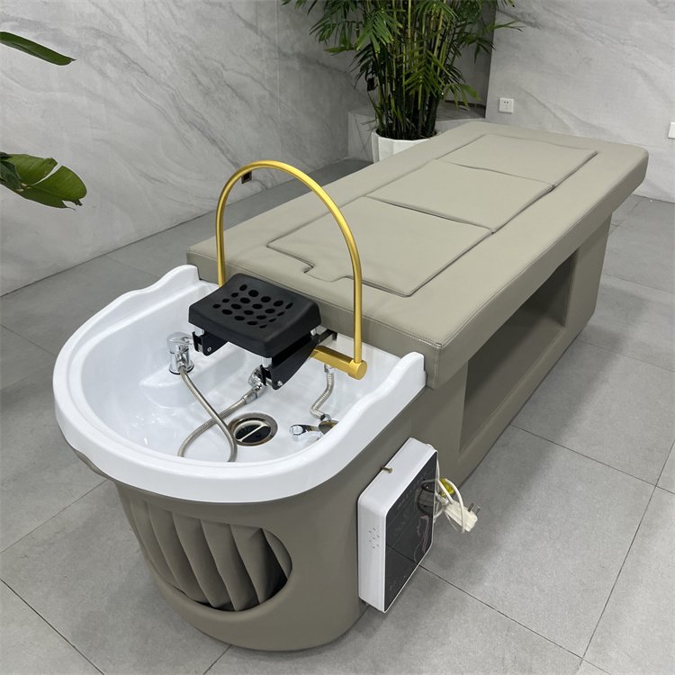 Siman salon furniture water circulation head therapy shampoo bed washing chair with head therapy and technician chair