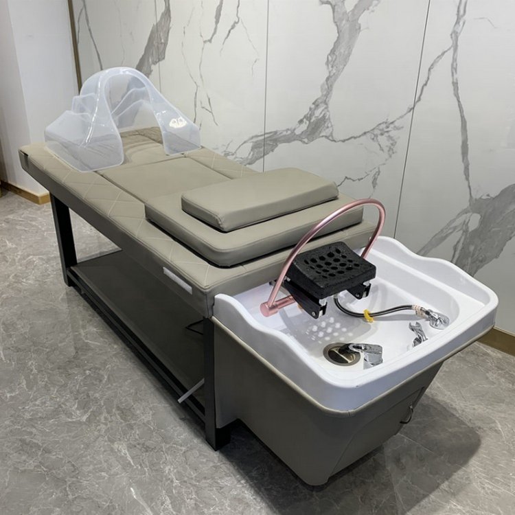 Siman salon furniture water circulation head therapy shampoo bed washing chair with head therapy and technician chair