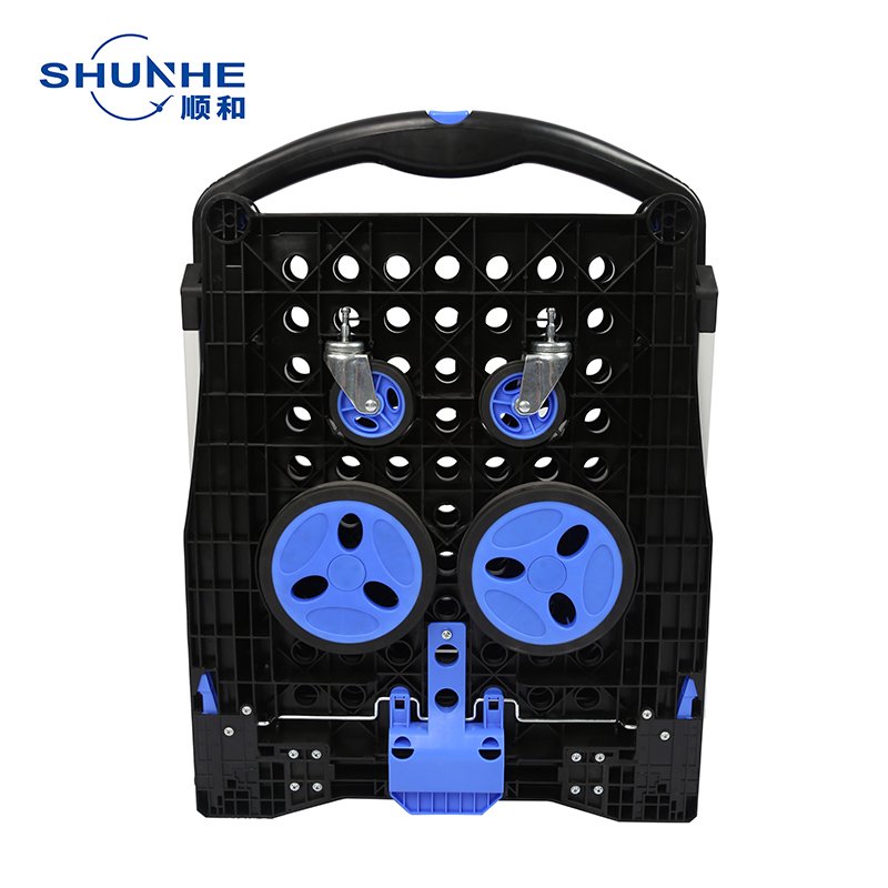Manufacture Wholesale Supermarket Equipment FW-99G Foldable Two Tier Shopping Trolley Carts For Grocery Store