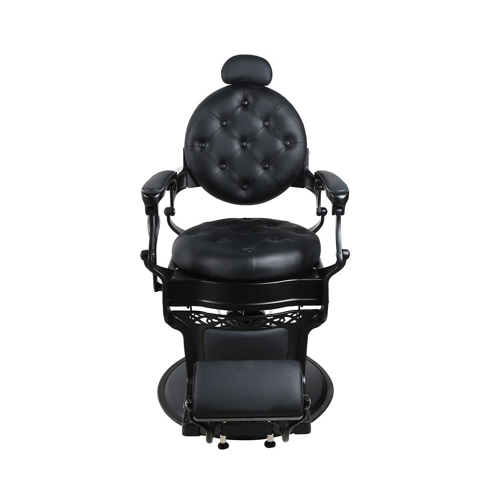 Retro luxury vintage black frame salon hair cutting barber chair