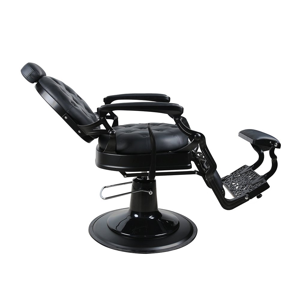 Retro luxury vintage black frame salon hair cutting barber chair
