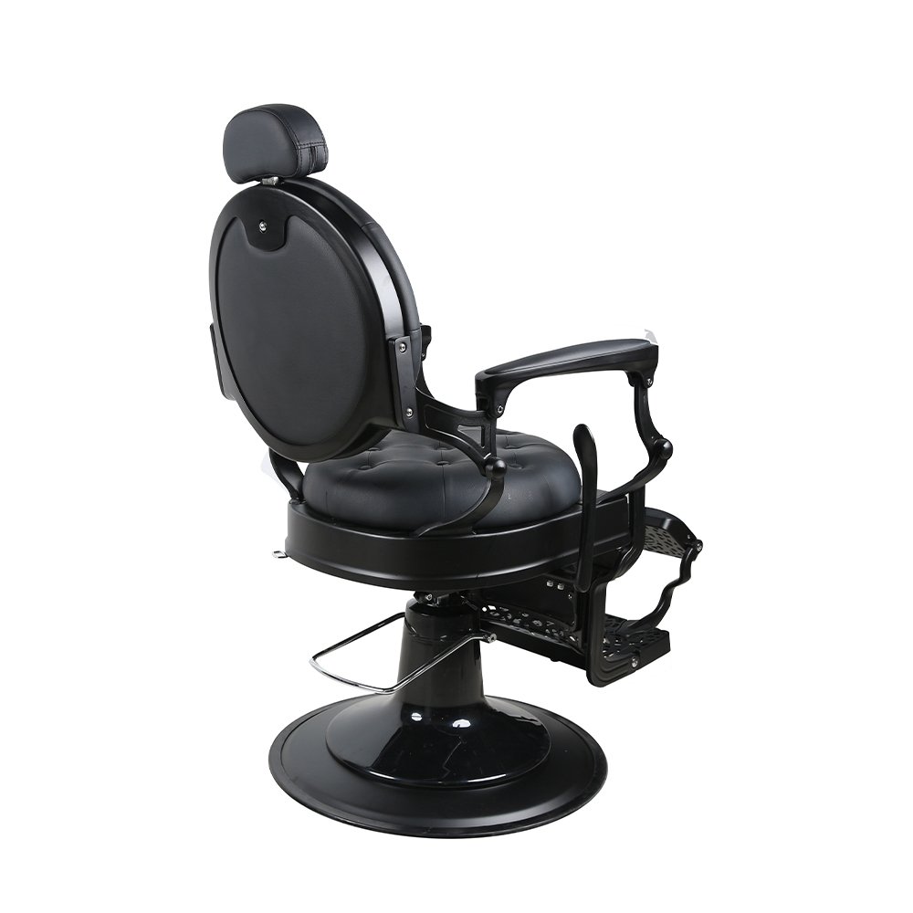 Retro luxury vintage black frame salon hair cutting barber chair