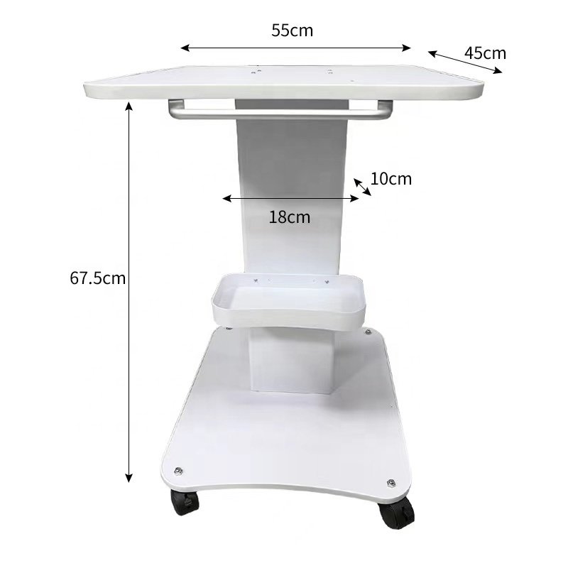 Factory Price Beauty Spa Trolley Cart White Color with Four Wheels Trolley for Beauty Machine