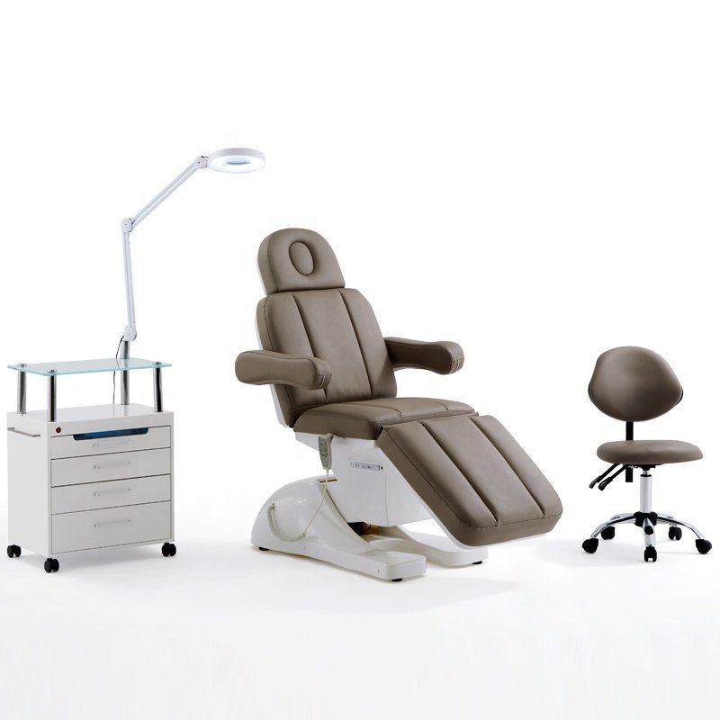 High end brown beauty salon massage bed 3/4 motor electric therapy cosmetic lash facial bed