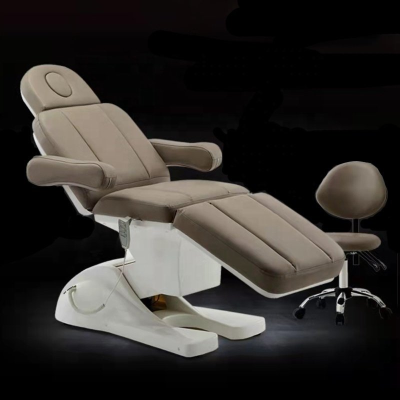 High end brown beauty salon massage bed 3/4 motor electric therapy cosmetic lash facial bed