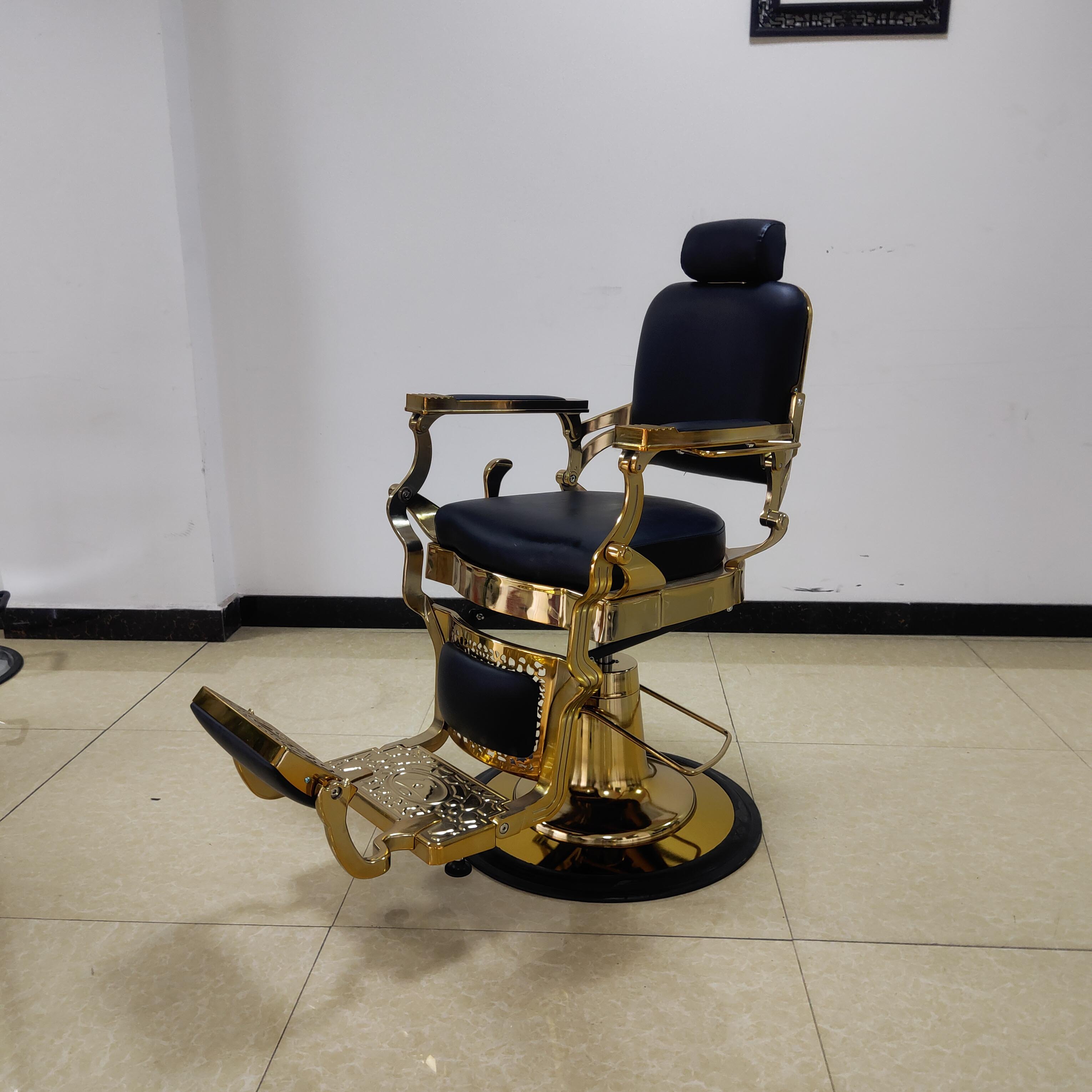 2024latest barber hairdresser chair hair salon metal baber chair Hydraulic Recline Chair