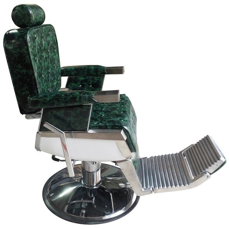 Retro Hair Salon Barber Chair Men's Vintage Black Gold Edge Barber Chair