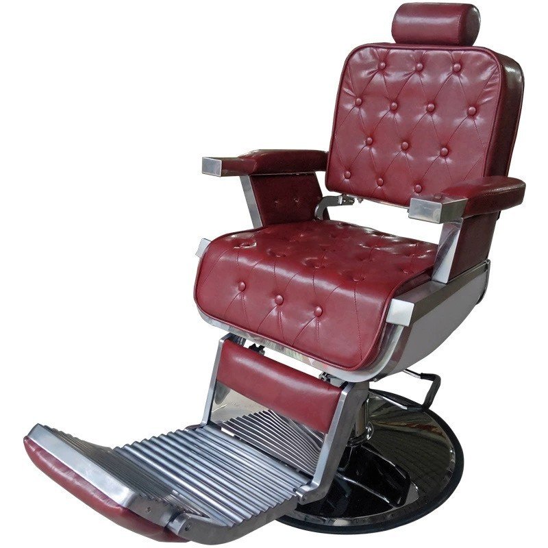 Retro Hair Salon Barber Chair Men's Vintage Black Gold Edge Barber Chair