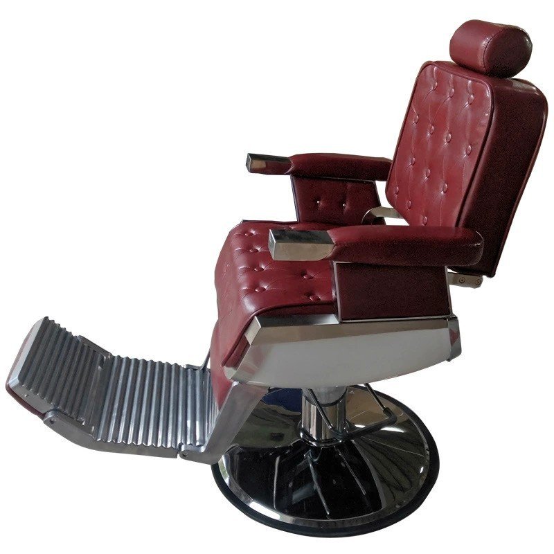 Retro Hair Salon Barber Chair Men's Vintage Black Gold Edge Barber Chair