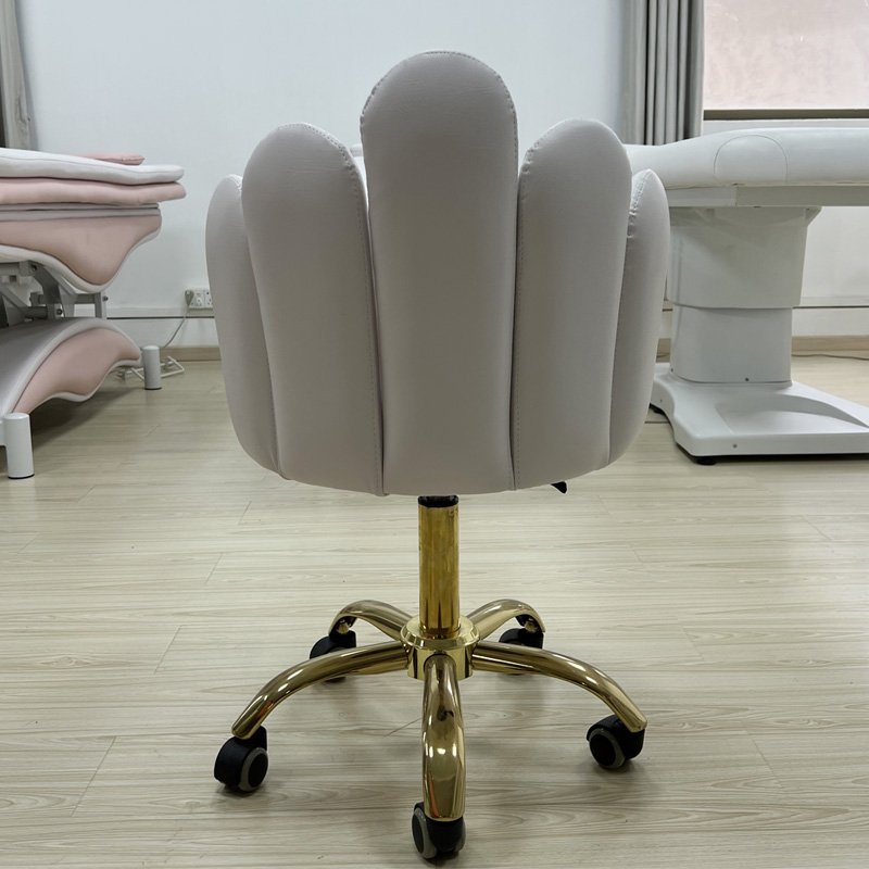 Luxury white leather massage chair match with lash bed pedicure chair modern bar beauty salon small barber chair