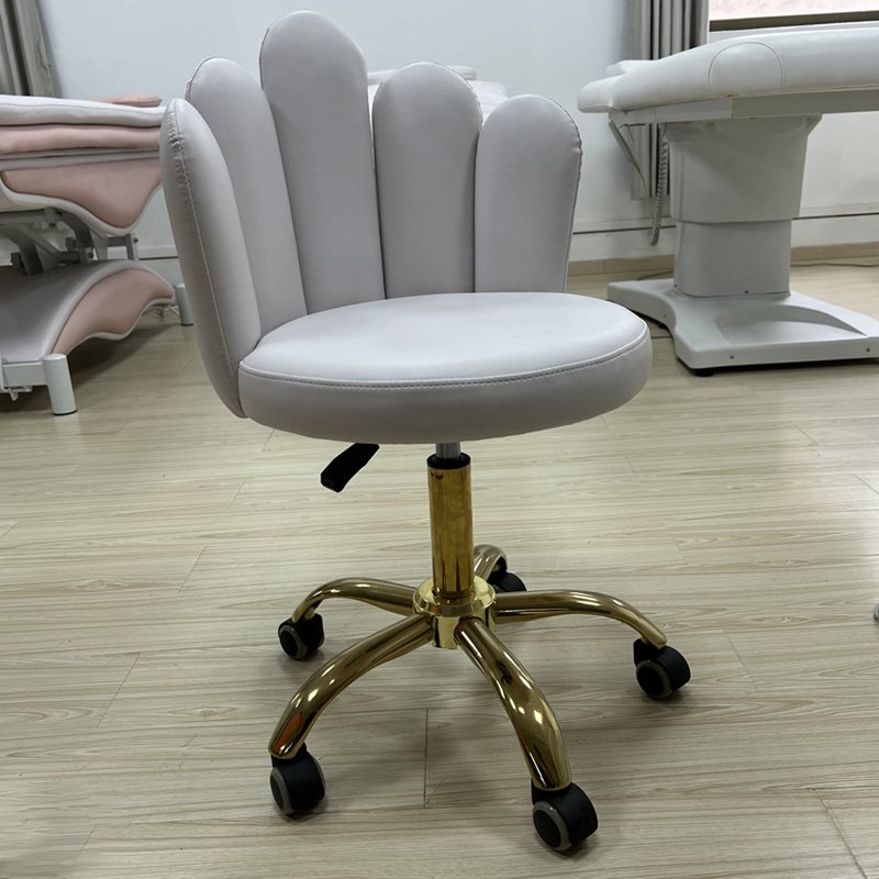 Luxury white leather massage chair match with lash bed pedicure chair modern bar beauty salon small barber chair