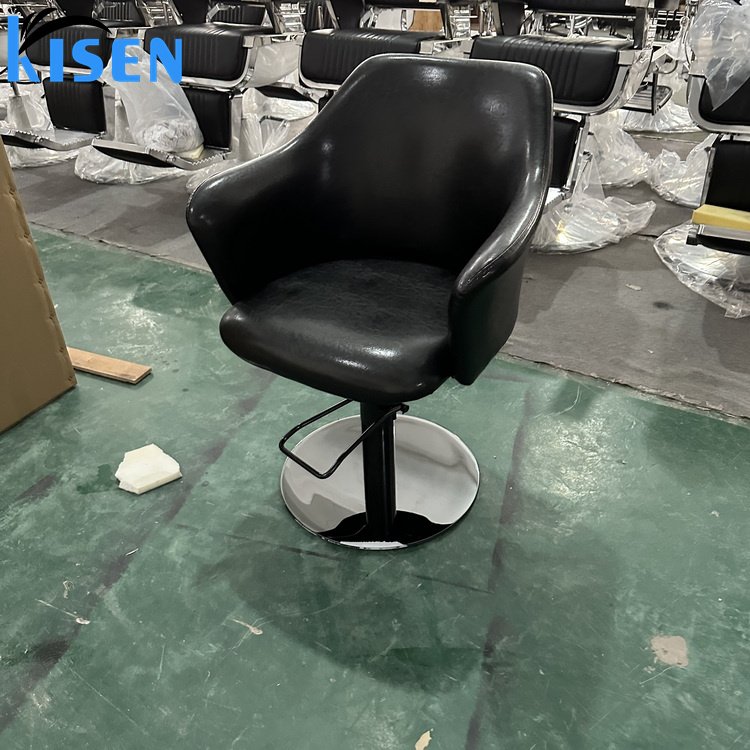 Kisen Chinese factory sale cheap equipment sets salon chairs and classic barbershop furniture black styling chair