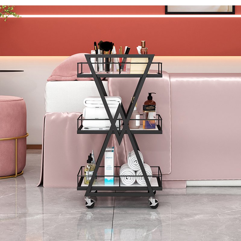 Electronic Component Coloured Pink Trolleys Suppliers Nail Salon Pedicure Cart Trolley