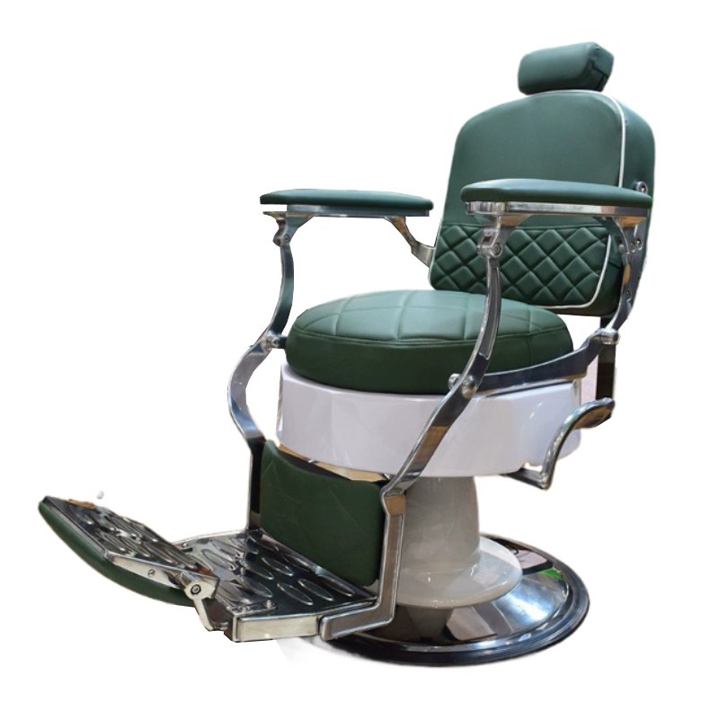 Heavy-duty vintage barber chair Olive Green adjustable back barber chair