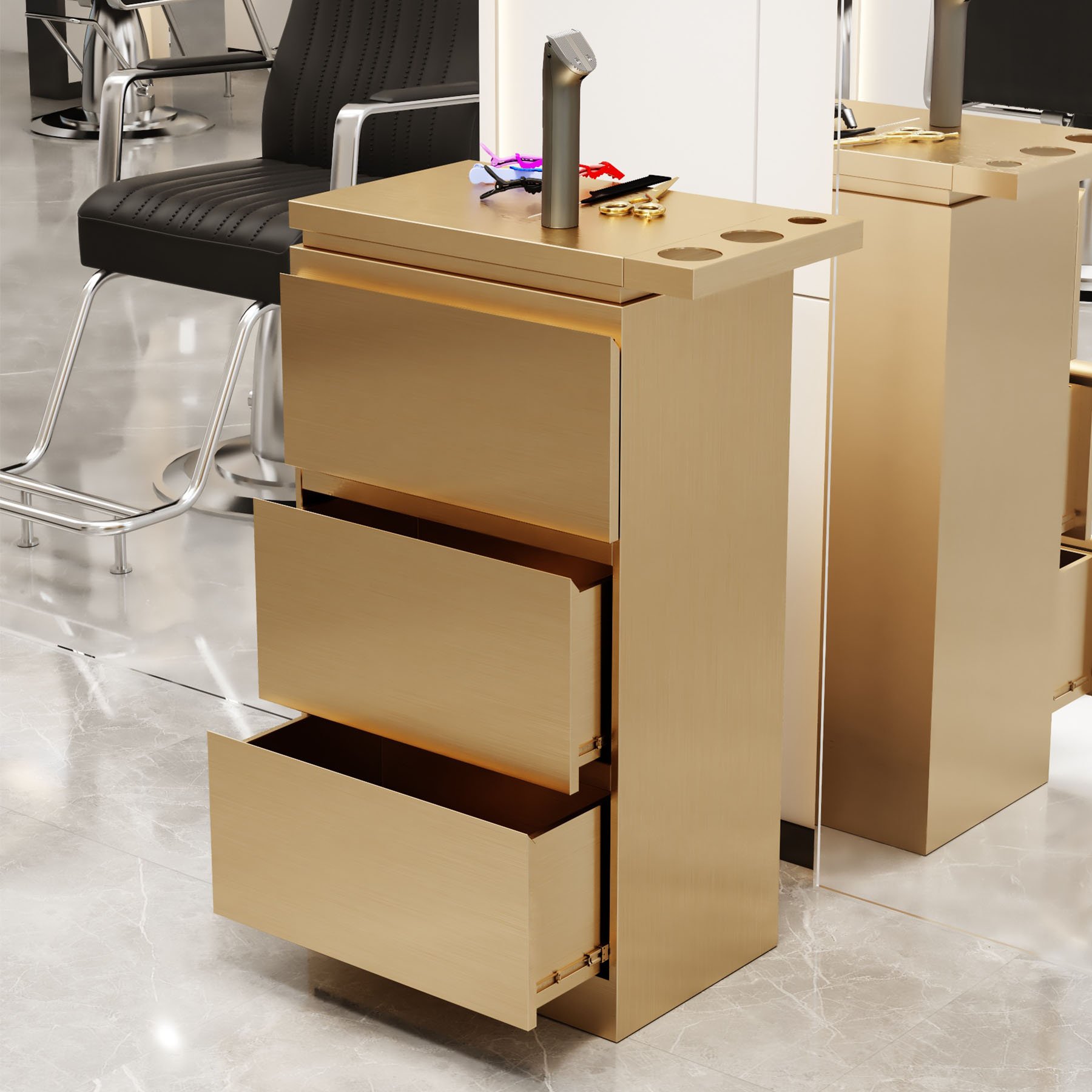 Salon Beauty Cart Rolling Trolley Storage locker with drawer barbershop tool cabinet Stainless steel hair salon tool cabinet