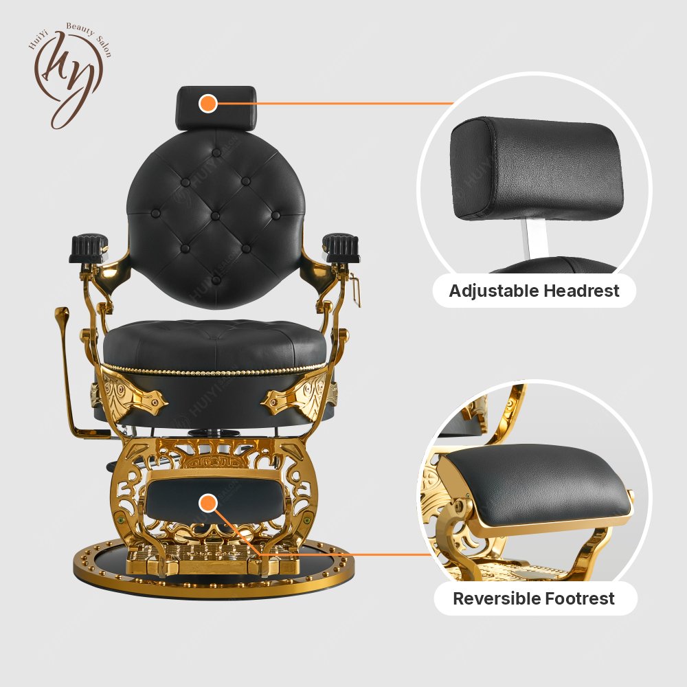 Barber Salon Equipment Heavy Duty Furniture Luxury Antique Hydraulic Hairdressing Hair Cut Styling Beauty Barber Salon Chair