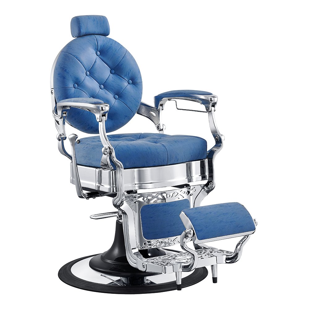 DM Classics black leather hydraulic pump saloon chair retro shaving men's beauty salon barber chair for sale