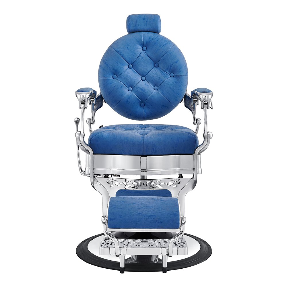 DM Classics black leather hydraulic pump saloon chair retro shaving men's beauty salon barber chair for sale