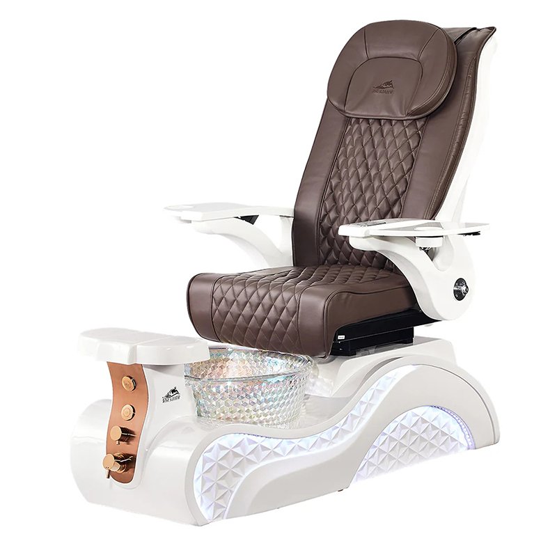 High Quality Human Touch Massage Foot Care chair Luxury Black Grey Leather Manicure Pedicure Spa chair With Led Lights