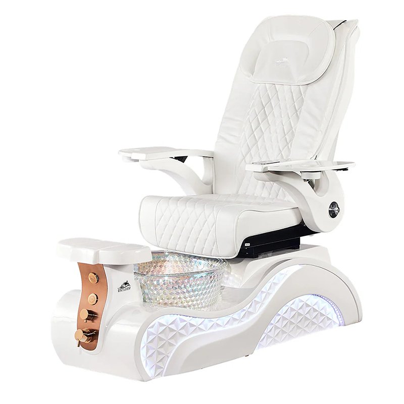 High Quality Human Touch Massage Foot Care chair Luxury Black Grey Leather Manicure Pedicure Spa chair With Led Lights
