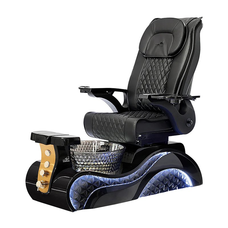High Quality Human Touch Massage Foot Care chair Luxury Black Grey Leather Manicure Pedicure Spa chair With Led Lights