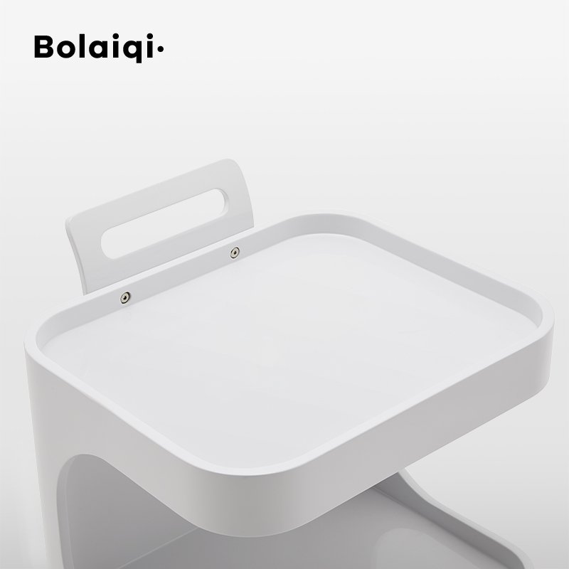 BOLAIQI luxury beauty SPA furniture equipment pedicure trolley white wooden trolley for beauty salon