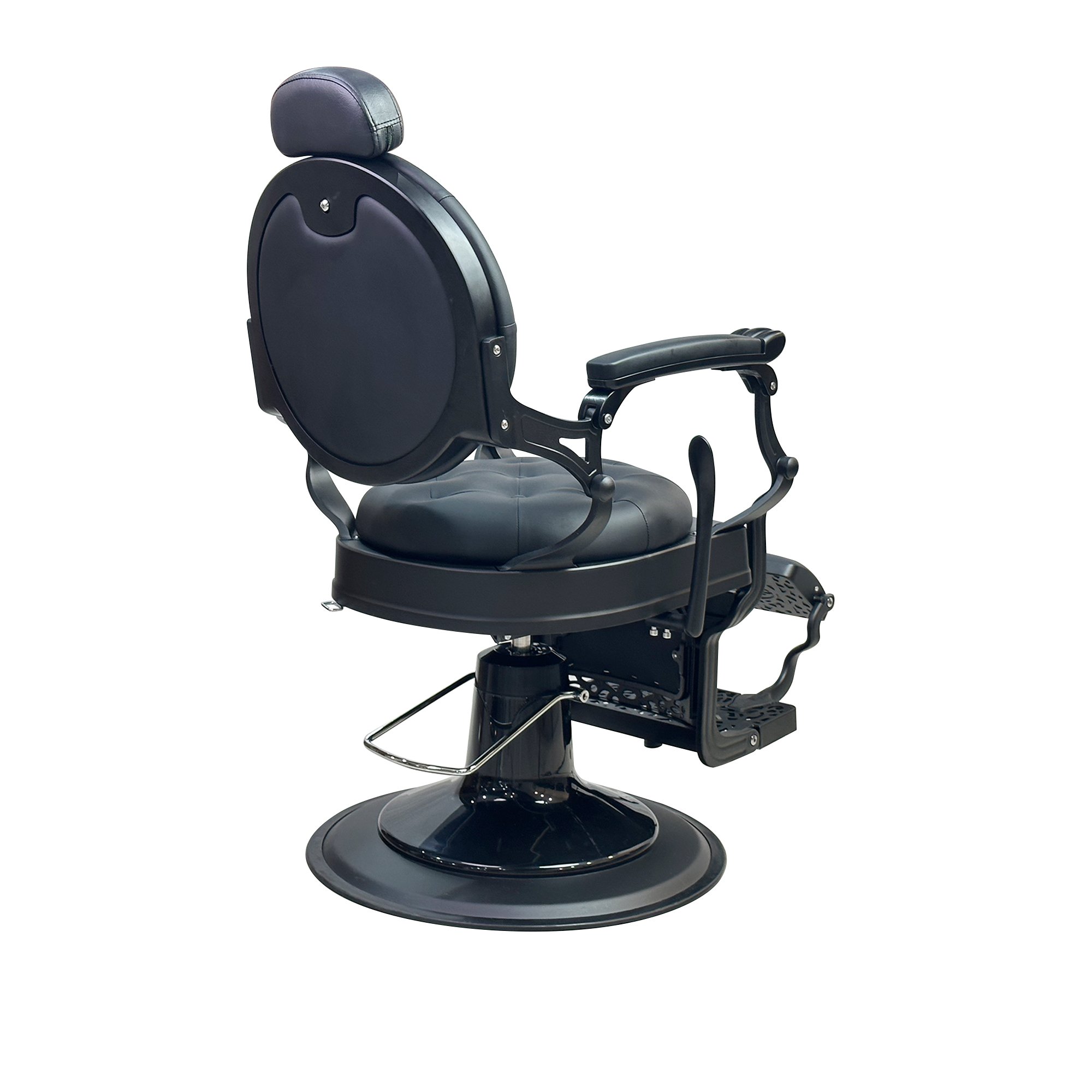 Antique Style All Black Barber Chairs Hair Styling Chair Salon Barber Shop Chair For Sale